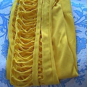 Yellow Light Wash Cut Open Slit Hole Ripped (#3)